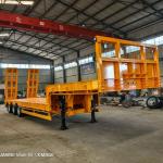 3 Axles 60 Tons Heavy Duty Low Bed Semi Trailer
