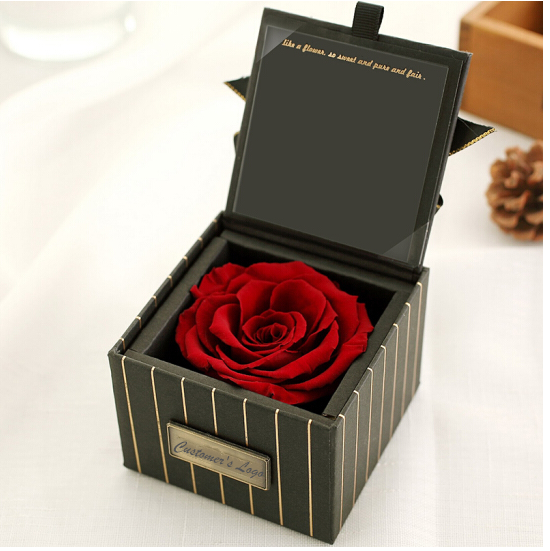 UV Coating Printing Large Flower Box Pink Pentagon Cardboard Rose Gift Box