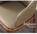 Solid wood base and PU leather cushion high quality arm / armless ash dining