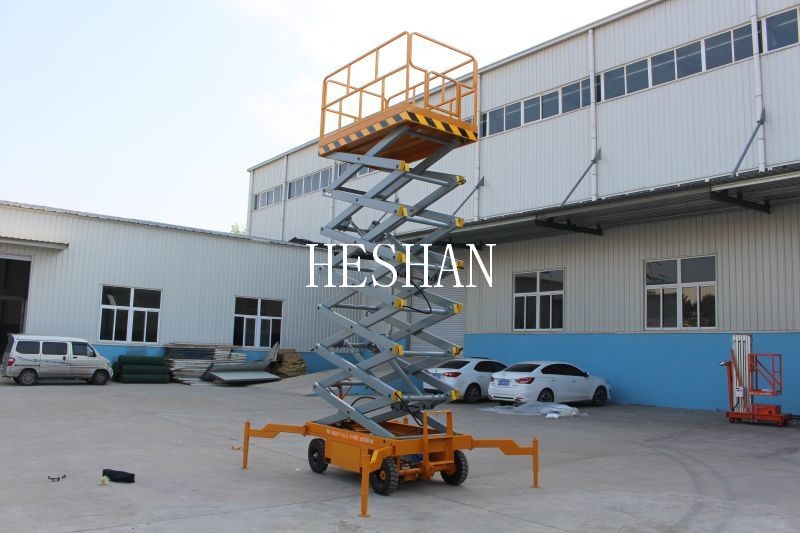 Portable Electric One Man Scissor Lift Hydraulic 6M - 20M Steel Structure