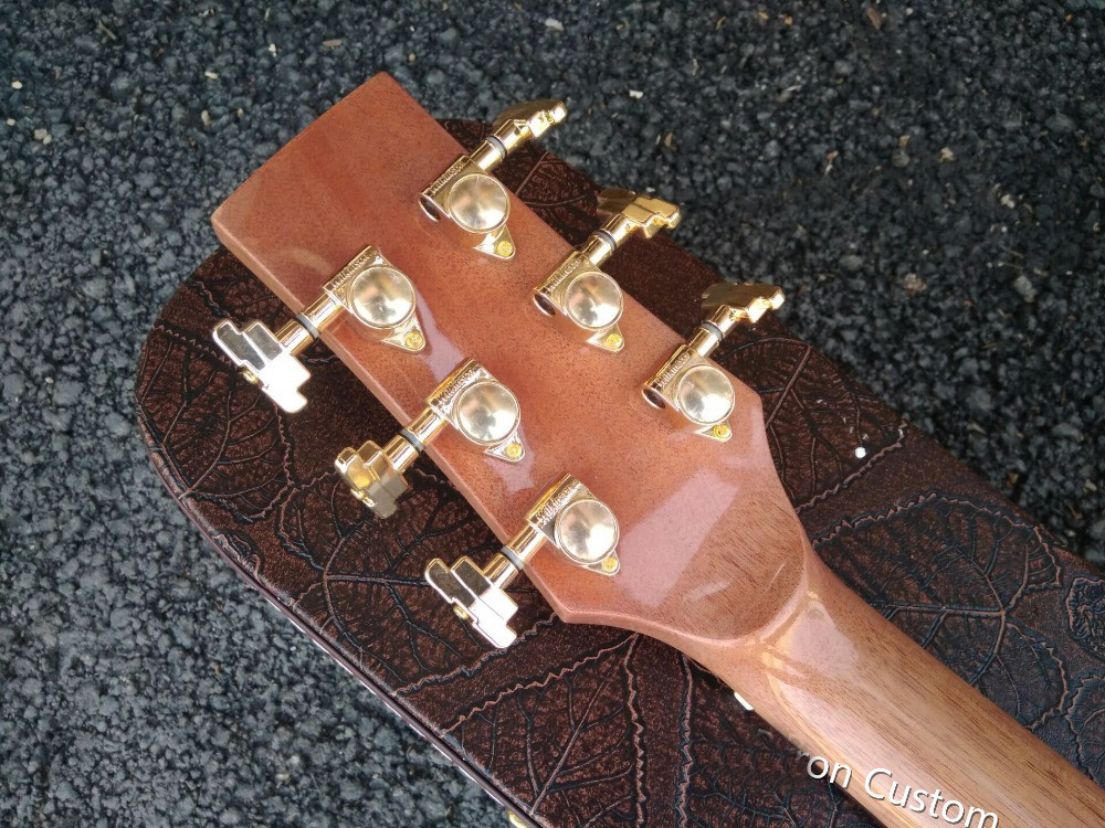 AAA all solid wood custom guitar handmade GRAND cutaway professional acoustic electric guitar