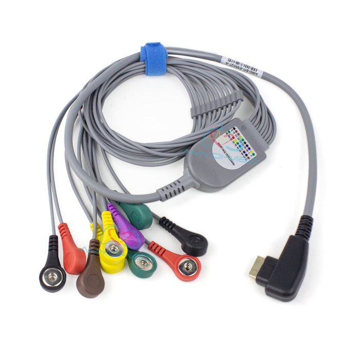 10 Leads ECG Holter Cable Snap / Clip Type ICE AHA Standard For Recorder Monitor 0