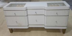 Wholesale White Color Oak Bathroom Storage Cabinet With Drawers , Quartz Stone Top from china suppliers