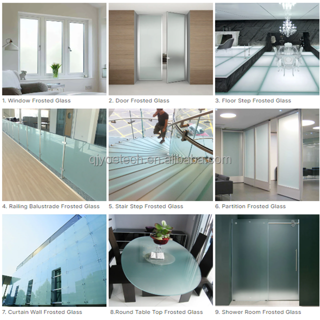 Qualified Float Glass Acid Etched Satin Frost for Apartment Wardrobe Door Improvement