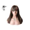 Buy cheap Dark Brown Human Hair Lace Front Wigs With Bangs 100% Indian Remy Silky Straight from wholesalers