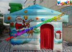 Customized Inflatable Christmas Decorations , PVC Inflatable Santa Grotto House