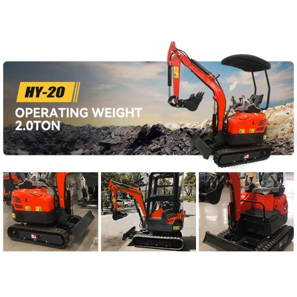 Free Shipping Farm 2 Ton Cheap Excavator Mini Excavator with Cab Drill Crusher Attachments