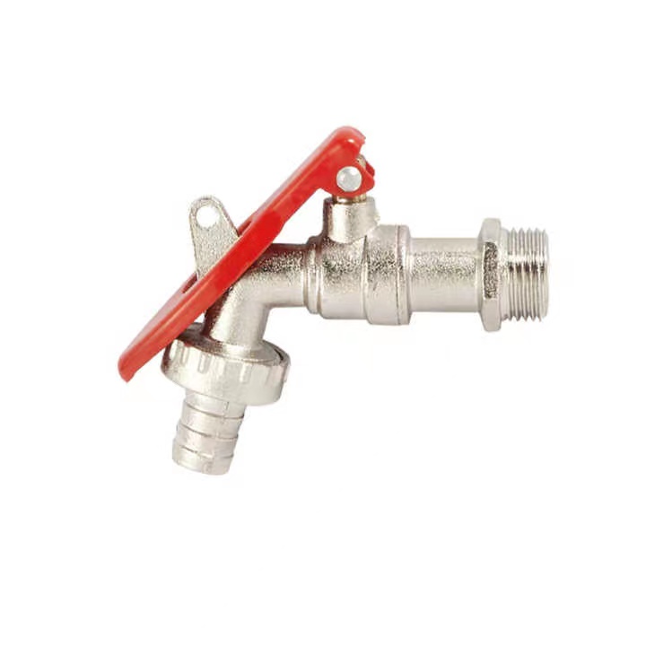 Sanitary Zinc Alloy Brass Bibcock Valve Euro Type For Washing Machine