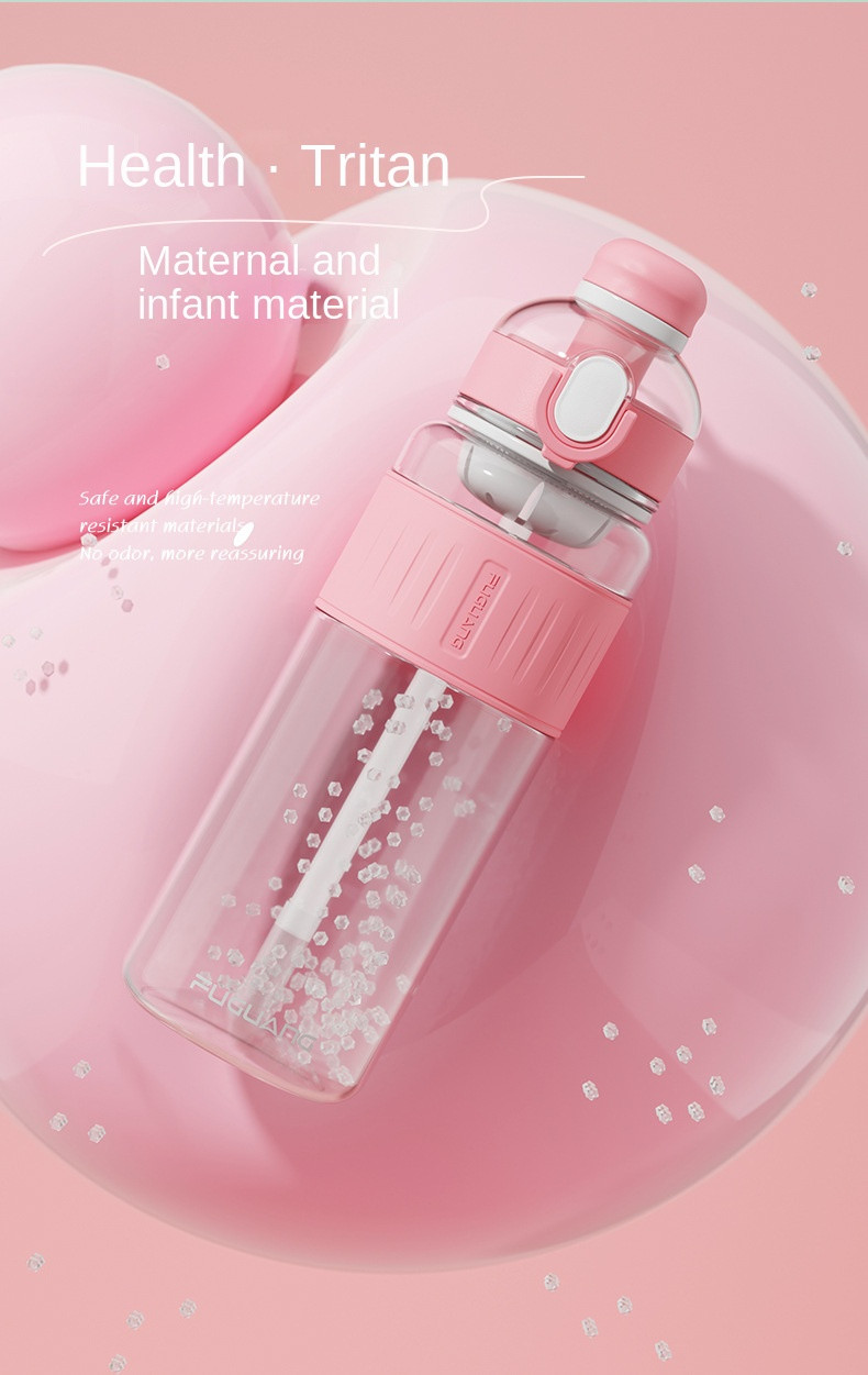Multiple Color 750ml/1000ml Tritan Plastic Water Bottle With Straw Portable Pop Up Top Water Bottle With Tea Water Separation Non Leakage Easy To