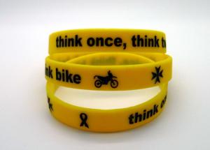Wholesale Ink Filled Promotional Printed Silicone Wristbands With Debossed Logo , CE Specification from china suppliers