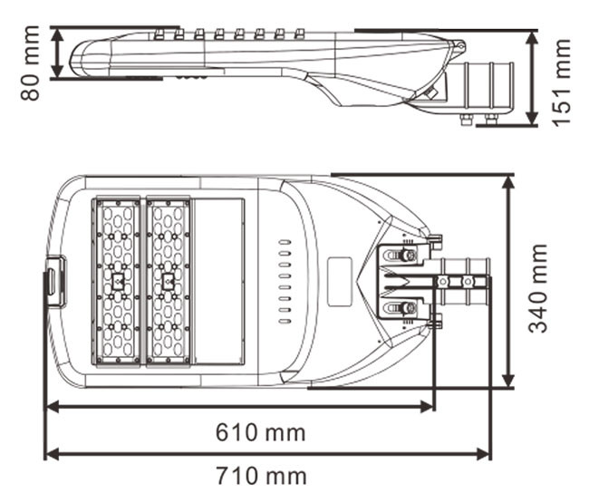 Outdoor High Power LED Street Light Aluminum IP66 Waterproof 100 Watt 50-60Hz