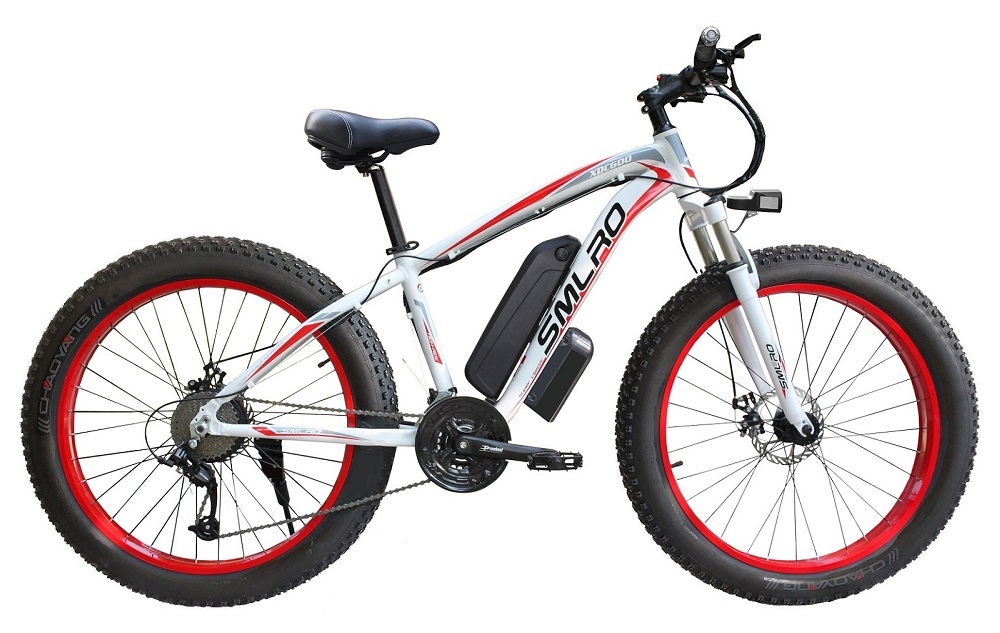 Fat Tire Electric Bike 350W Motor 13AH Lithium Battery SMLRO XDC600 26x4.0 inch E-Bike Wholesale Drop Shipping Available