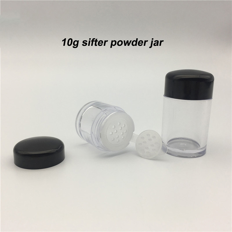 5ml 5 Grams 10 ml 10grams Clear Loose Powder Jar and Pot with Sifter Black White Cap Samples Process 2-3 days Free Sample