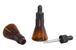 20ml Brown PET Dropper Bottle Skincare Essence / Serum Cosmetic Packaging