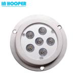 RGB 24W Marine LED Light Flush Mount Underwater Lights for Fishing Boat