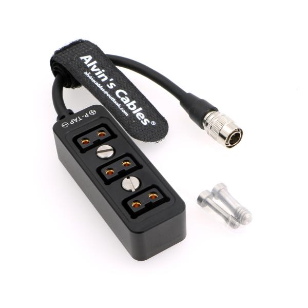 Hirose 4 Pin Male To 3 Port D Tap Female Splitter Power Cable For ARRI Amira BP