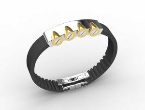 Wholesale Top Quality Europe Fashion Stainless Steel Genuine Leather Silicone Bangle Bracelet ADB45 from china suppliers
