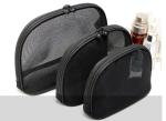 Portable small cosmetic bag girl web celebrity black double layer mesh