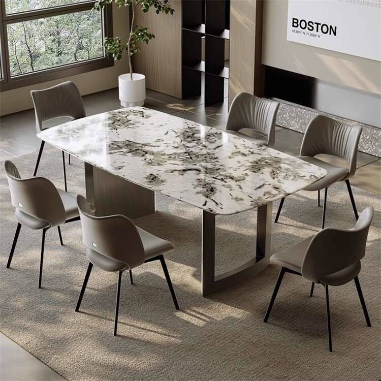 Customized Luxury Round Extendable Dining Table With Chairs