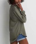 Olive 100% Tencel Ladies Long Sleeves Shirts Washed Soft Touch