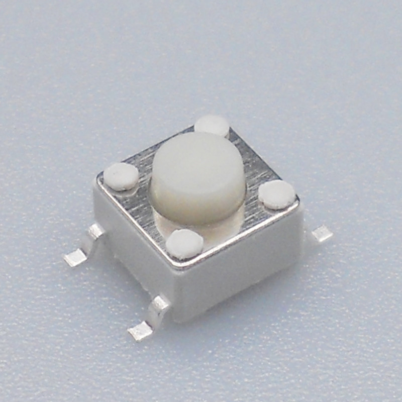 Orange Case Micro Push Switch , 6X6mm Tactile Switch Black Push Button