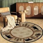 Round Ancient Polyester Fiber Living Room Floor Carpet Special Style