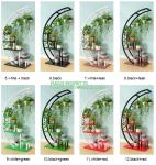 Metal Plant Stand Creative Half Moon Shape Ladder Flower Pot Stand Rack for Home