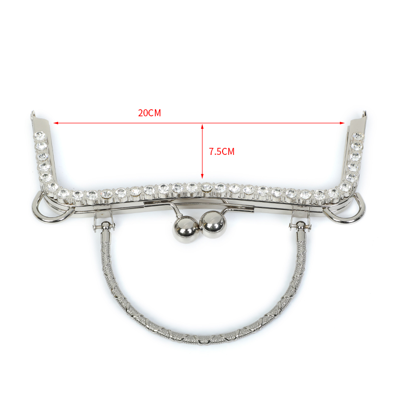 Mirror Polished Metal Clutch Frame Hardware 20×7.5cm For Purse