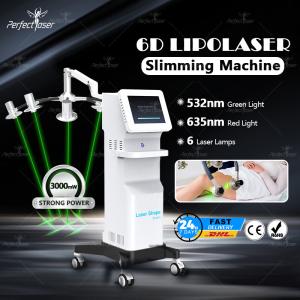 Wholesale Laser Lipolysis Lipolaser Slimming Machine 6D 532nm 635nm 600W from china suppliers