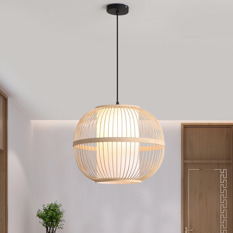 Bamboo Weaving Pendant Lamps Chinese Zen Tea Room Lamp Hotel Droplight(WH-WP-63)