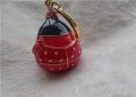 Chinese Style Ceramic Fat Baby Gold Ingot Key Chain In Red Coat