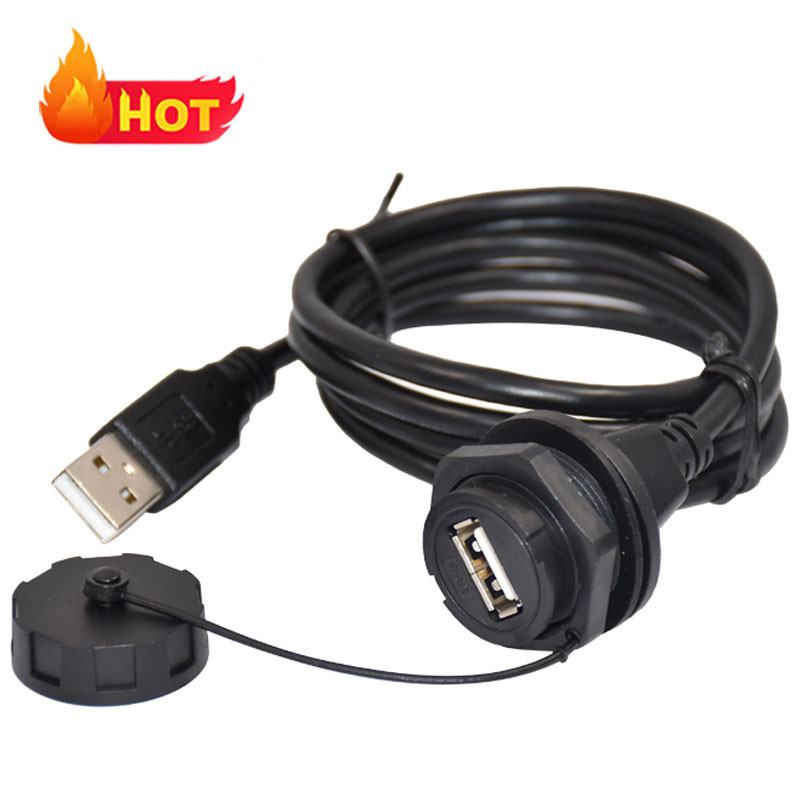 Usb Waterproof Industrial Cable Custom IP67 Male to Female Bayonet C Type USB 3.0 Expansion Cable 30mm 50mm Wire Socket