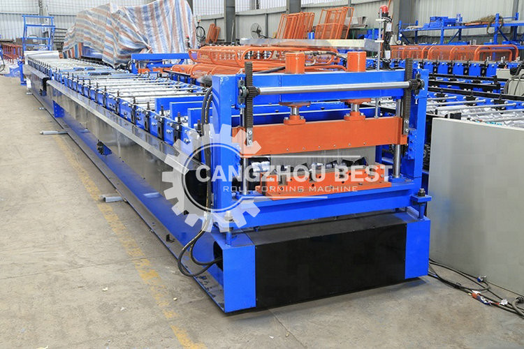 Galvanized Steel Floor Deck Roll Forming Machine , Floor Tile Roll Forming Machine