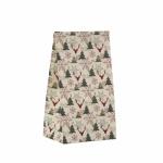 Christmas 70g White Kraft Paper Food Packaging Paper Bag For Bakery