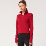 280gsm Women Yoga Jacket Turtleneck Zipper Slim Fit Yoga Jacket With Hidden