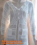 Women Many Colors Crochet Knit Blouse Long-sleeve Tops Women Sweater Cardigan