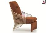Gold / Chrom Color Furniture Sofa Chair Stainless Steel Chaise Longues For Hotel