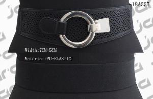 Wholesale Laser PU / Elastic Wide Womens Stretch Belts Special Buckle In 7cm - 5cm from china suppliers