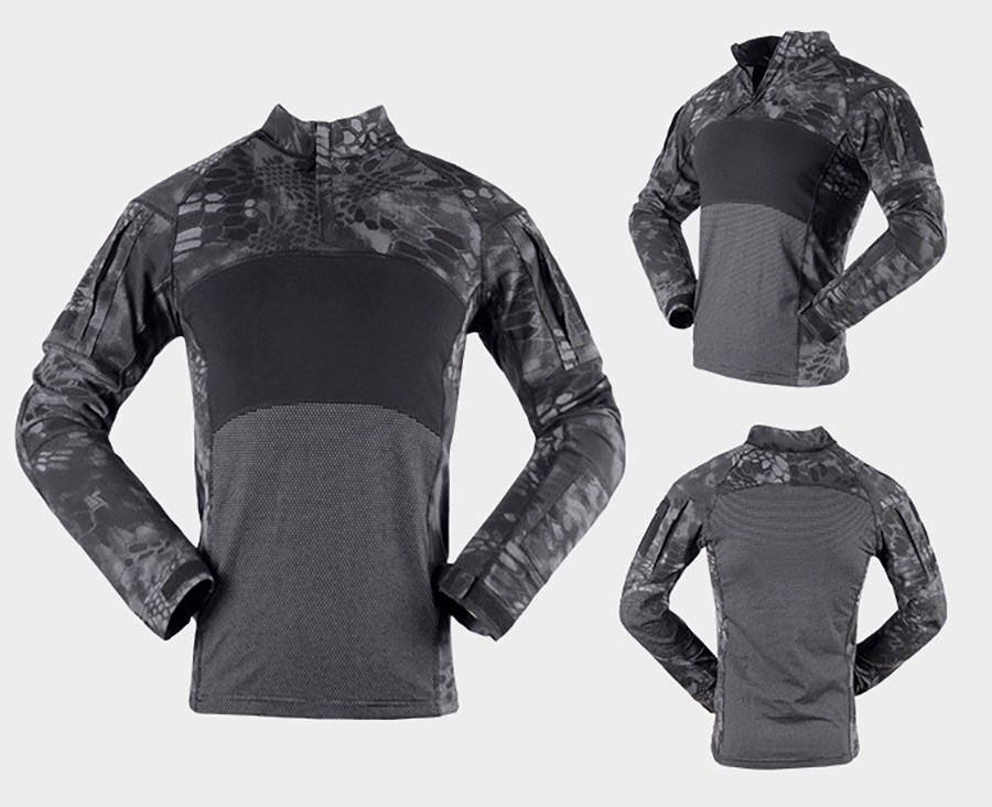 Customized Color Men's Long Sleeve Knitted Shirt Uniform for Summer Frog Training Suit