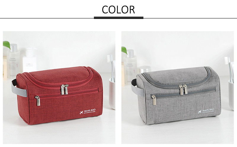 Mens Waterproof Oxford Hanging Travel Toiletry Bag With Hook