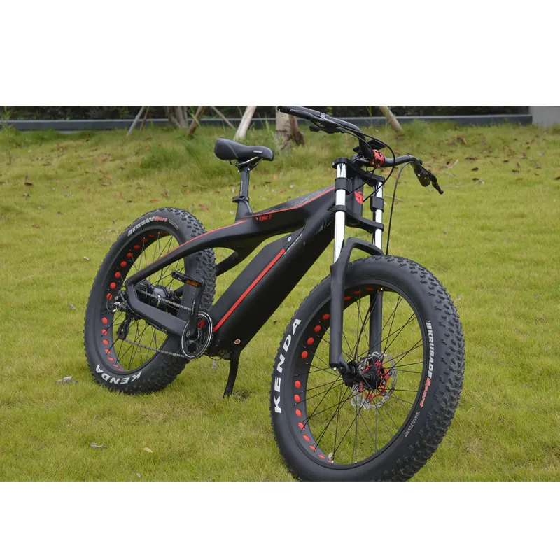 Two Seat Bicycle Electric Kontax ES750 26inch Fat TIire Carbon Fiber E Bike 48V 750W Electric Bike