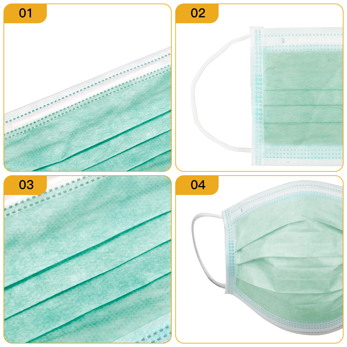 Green Color Sterile Face Masks Medical Materials And Accessories Properties