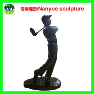 Wholesale customize size figurine souvenir golf man statues sculpture by fiberglass bronze color from china suppliers