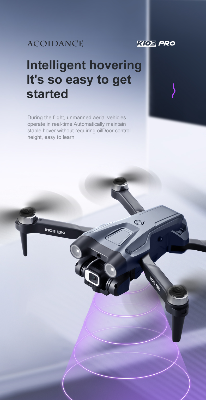 Mini Toy Drones Rc Quadcopter Gyro drone Charging Time 60 Minutes K103 Pro Brushless Gps Aerial with Obstacle Avoidance