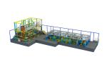Galvanized Steel Pipe Kids Trampoline Park Nylon Mesh Material Residential Area