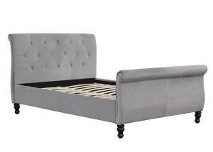 Wholesale Luxury Italian Upholstered Bed Frame Modern Button Tufted Fabric Linen from china suppliers