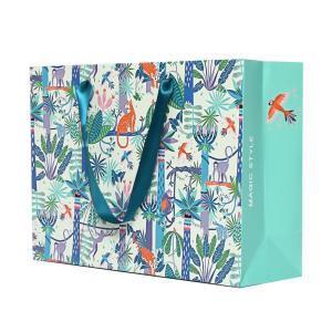 Wholesale Promotional LOGO Ribbon Handle Paper Reusable Shopping Bag from china suppliers