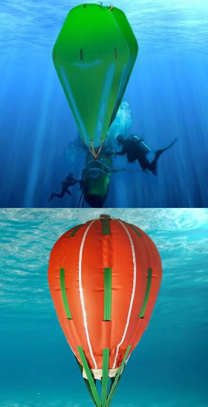 Parachute Style Buoyancy Bags With Corrosion Resistant Hardware For Diver