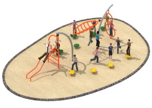 780*300*250cm Rope Playground Equipment , Outdoor Rope Play Structures For