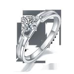 White Square Moissanite And Sapphire Platineve Diamonds Jewelry Women Ring With